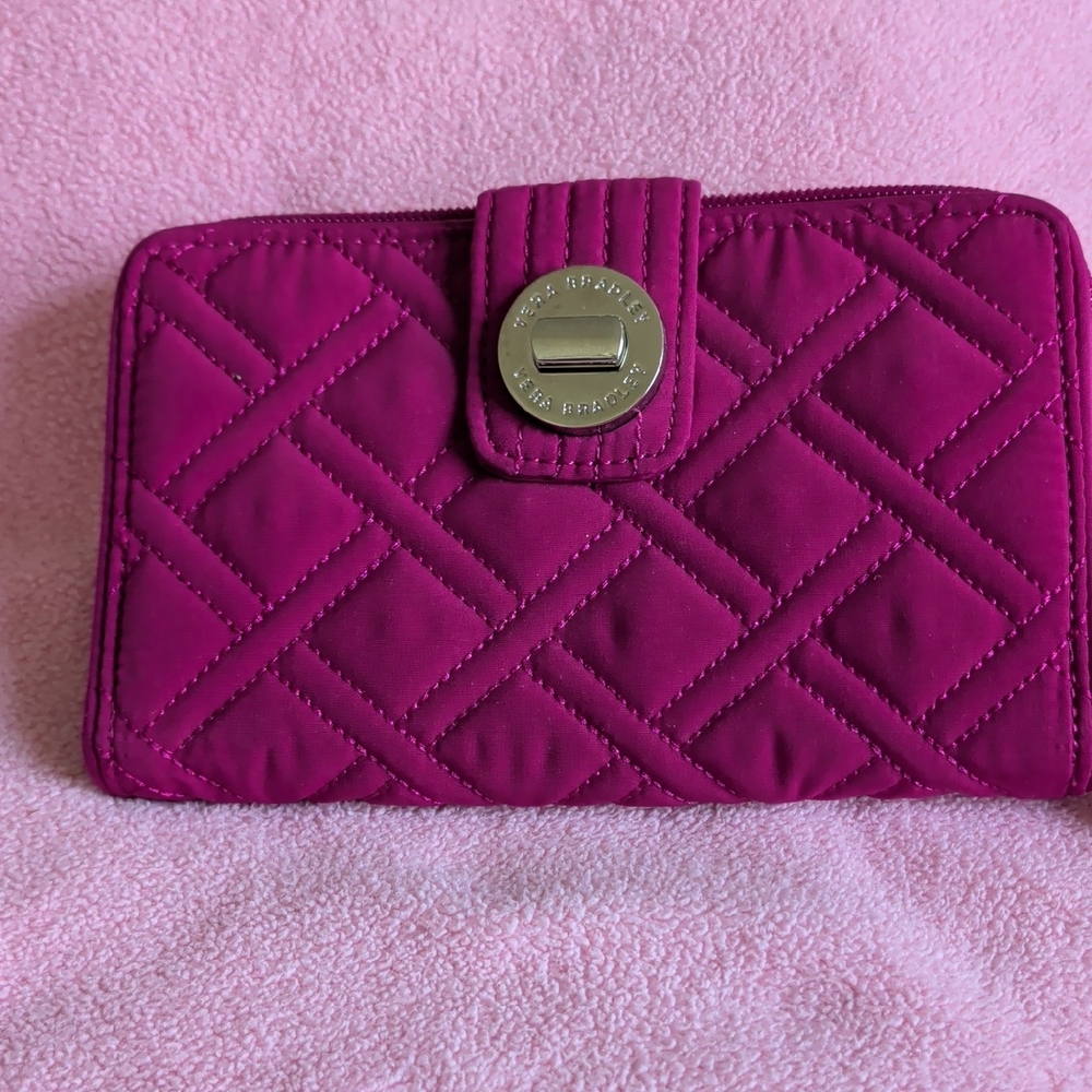 Vera Bradley Quilted Wallet in Bright Magenta - Picture 1 of 4